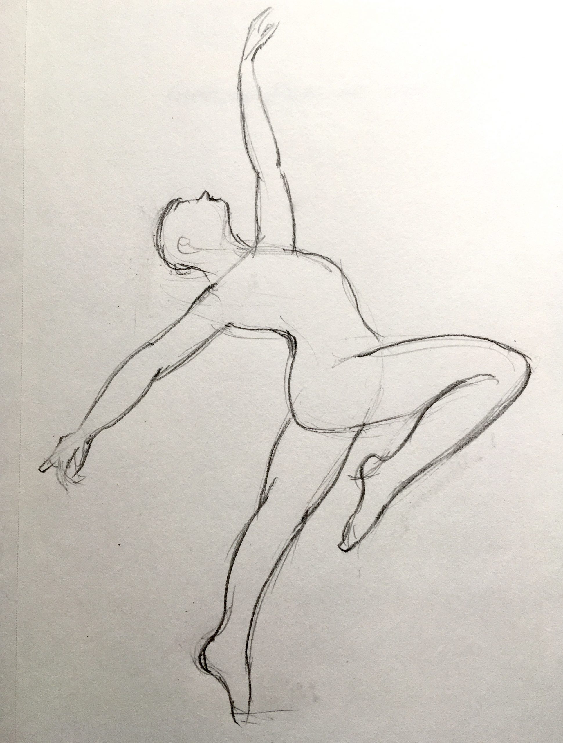 Original Dancing Figure Line Drawing